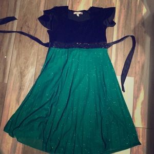 Black and green dress